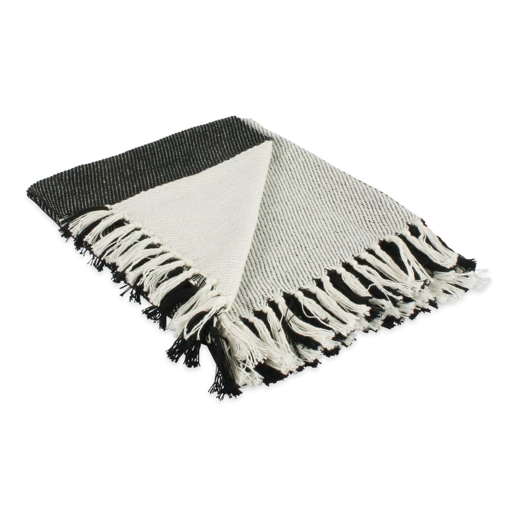DII® Black Four Square Woven Throw